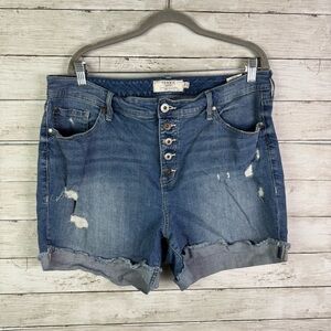 Torrid Distressed Blue Jean Shorts